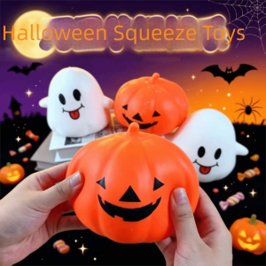OOC Sensory Cute Ghost Squeeze Toy Relax Gift Release Hand Slow Rebound Fidget Toy Portable 11cm Halloween Pumpkin Squishy Toy Kids Toy