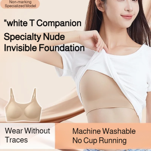 【Seamless Underwear】Ultra-thin Breathable And Comfortable Seamless Liquid Foundation Invisible Underwear/large Chest Makes Thin Gathered Inner Wear/one-piece Structure Seamless Fixed Cup Sports Bra