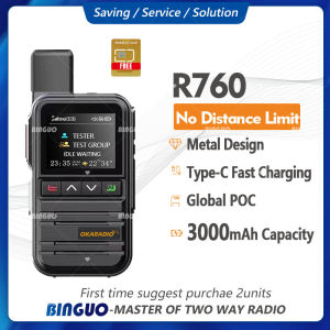OKARADIO R760  POC Radio 4G Network Walkie Talkie Long Range No distance Limit Metal Design Ultra-thin Intercom Two Way Radio