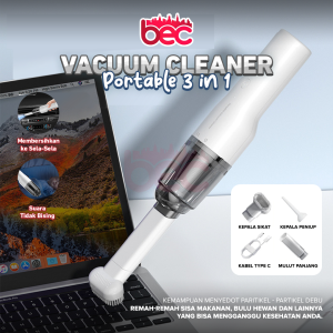 [BEC] Vacuum Cleaner Portable Mini Nirkabel 3in1 | Alat Penyedot Debu Serbaguna Mobil Vakum Pembersih Keyboard