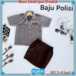 Carnaval Series | Baju Polisi PLUS Topi | Setelan Anak | kostum Karnaval Ulang Tahun | Azzafran