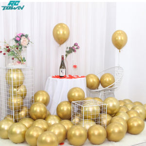 50 Pcs/Set 10-Inch Metal-Colored Latex Balloon Solid Color Thick Balloons For Birthday Wedding Bedroom Background Wall Decoration
