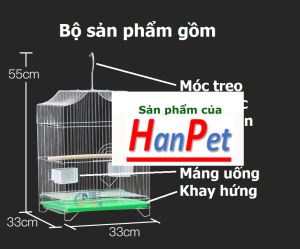 Lồng chim lớn (2 size) chuồng dùng cho mọi loại chim cảnh đủ phụ kiện