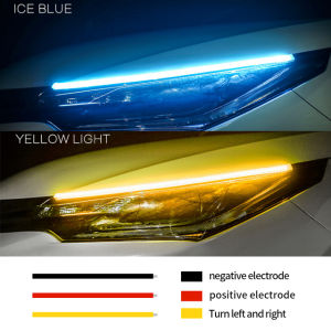 2pcs xe Đèn chạy ban ngày chảy DRL nhiều màu RGB không thấm nước linh hoạt Đèn pha chuyển màu vàng Đèn Led Dây tín hiệu 12V