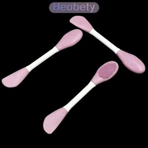Heabety แปรงมาส์กหน้าทำจากซิลิโคน2หัวแปรงสำหรับทำความสะอาดผิวหน้าฟิล์มโคลนทาหน้าอุปกรณ์ฟิล์มนิ่มแบบโฮมเมดแปรงพิเศษ