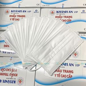 Khẩu Trang y tế Khánh An Kháng Khuẩn chống bụi an toàn sức khỏe 4 lớp dày dặn - Màu Hồng H/50C