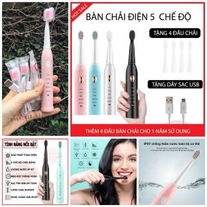 Bộ Bàn Chải Đánh Răng Điện Tự Động PRO - Công Nghệ Sóng Siêu Âm Chải Sạch Đánh Bay Mảng Bám Bảo Vệ Nướu Răng