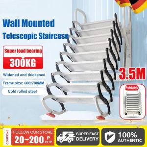 Attic Telescopic Ladder 3.5M  Attic Retractable Staircase Lifting Telescopic Ladder Home Villa Stretch Folding Invisible Ladder