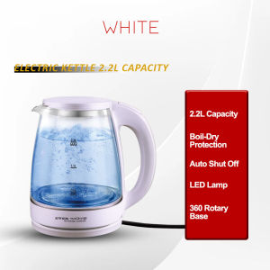 Electric Glass Kettle CookMaster Series - Blue Light (1500W/2.2L) Fast Boiling Pot Electric Water Heater
