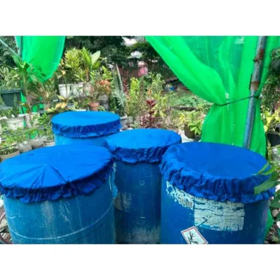 Drum top cover and Basin Lid Cover Tarpaulin PVC material Waterproof Garterized Stretchable Garter