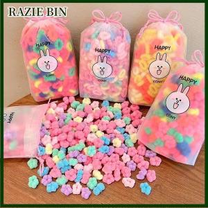 RAZIE BIN ชุดยางรัดผมสีสันสดใสสำหรับเด็กผู้หญิง100ชิ้นยางไนลอนยืดหยุ่นสูงวงผมของเด็กๆมัดผมเครื่องประดับผม