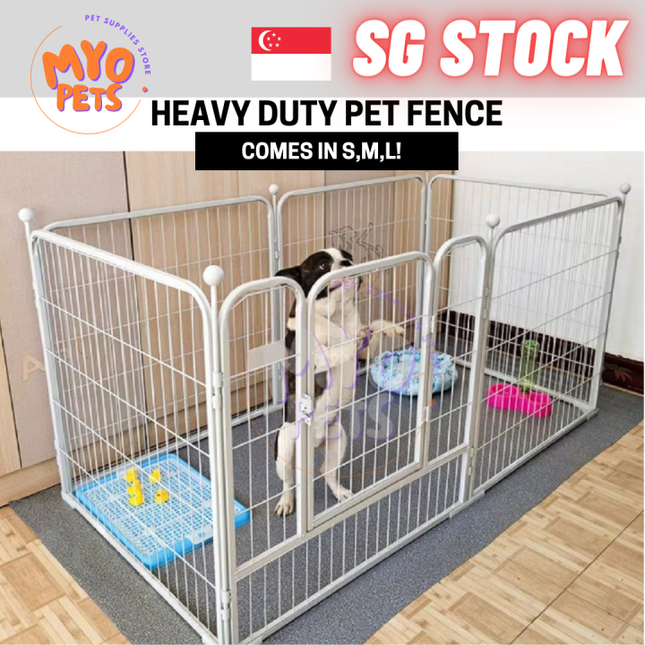 SG MYOPETS Metal Pet Fence Dog Crate Rabbit Playpen Lazada Singapore