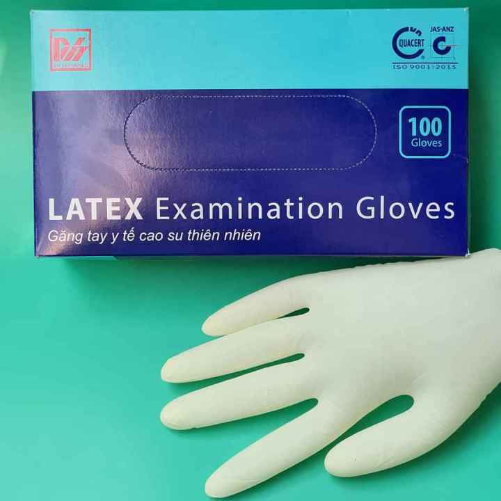 CHÍNH HÃNG 1 Hộp 100 chiếc = 50 đôi - Găng Tay Y tế Latex CÓ BỘT DUY ...
