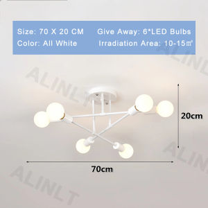 [FREE BULBS]Nordic Ceiling Light Modern Industrial Style Fixture Personality Chandelier Straight Rod Pendant Light For Living Dining Bedroom Kitchen Drop Lamp ALINLT