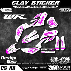 Decal Sticker Motor WR 155 Full Body Putih Simpel Bisa Custom Kode 110