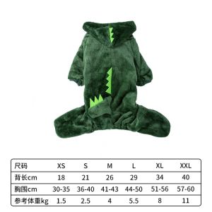 Pet Cartoon Clothes Soft Cotton Hoodie Outfit Chihuahua Pug Sweater Costume Dinosaur Tiger Costume