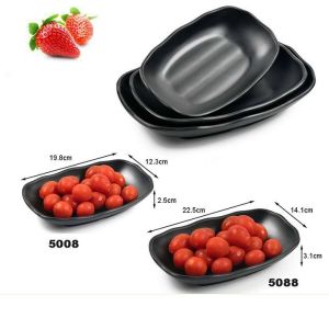 Đĩa Bầu Dục Sâu Melamine đen nhám chống cháy siêu bền hàng nhập khẩu