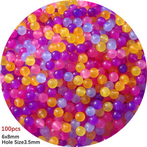 ลูกปัดเรืองแสงที่แข็งแกร่ง100ชิ้น/ล็อต6X8มิลลิเมตรและสีอาทิตย์เปลี่ยนเรืองแสงในที่มืดตกปลาหลวมลูกปัดสำหรับเครื่องประดับเครื่องหมาย DIY สร้อยคอสร้อยข้อมือ