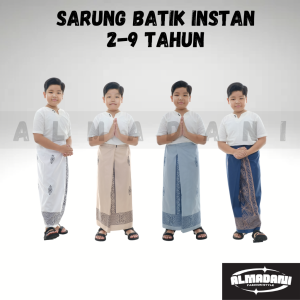 Sarung Instan Anak Laki-Laki Motif Batik Gus Iqdam 2-9 Tahun
