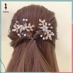 ส่วนลด 10 บาท สำหรับการซื้อ 1 ชิ้น กิ๊บติดผมรูปใบไม้และดอกไม้สไตล์เรโทรโบราณกิ๊บติดผมรูปตัวยูไข่มุกคริสตัลอุปกรณ์เสริมสไตล์ Hanfu สไตล์โบราณกิ๊บติดผมขนาดเล็กสำหรับเจ้าสาวอุปกรณ์จัดงานแต่งงาน