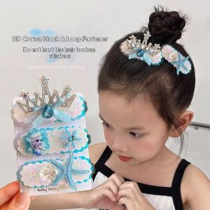TUmama Kẹp tóc vương miện hoạt hình 3D cho trẻ em-Phụ kiện tóc ma thuật công chúa dễ thương với thiết kế lấp lánh