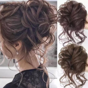 1PC Natural Fluffy Wig Hair Tie Hairclip for Women Long Curly Hair Scrunchie Extension Accessories