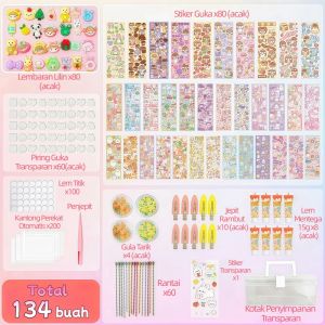 [COD]351 Pcs DIY Gantungan Kunci Guka Set DIY Keychain Set Kartu Stiker Luca Kotak Guka Cream Gum Kartun Mainan Anak Perempuan Hadiah Ulang Tahun