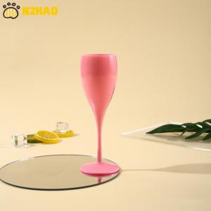 【N2HAO】 Champagne Flutes Glasse Plastic Wine Glasses Dishwasher-safe White Champagne Glass Restaurant Beer Whiskey Drinkware