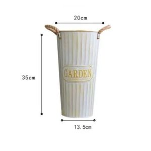 European Style Blue Flower Pot Dry Basket Decoration Vintage Iron Vase Office Decor Succulents Pots Garden Floor Plant Pots