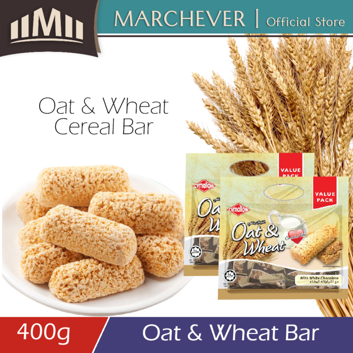 400gm cvmallow oat & wheat cereal bar with white chocolate Lazada
