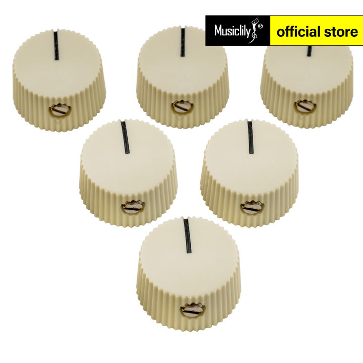 Musiclily Pro Imperial 1/4 Inch Plastic Vintage Barrel Guitar Amplifier Control Knobs with Set