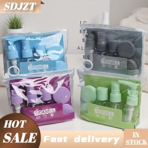 SDJZT 6 Pcs Du Lịch Chai Set Rò Rỉ Bằng Chứng Loại Báo Chí Bơm Lại Container Cho Mỹ Phẩm Kem Dưỡng Da Kem Lỏng Đồ Trong Nhà Tắm Lưu Trữ