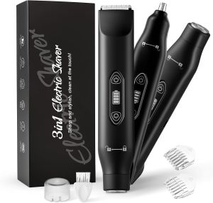 Body Hair Trimmer for Men，3 in 1 Electric Razor with Ceramic Blades IPX7 Waterproof USB Rechargeable Painless Hair Removal for Face，Body，Groin Travel Grooming Kit
