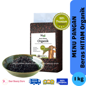 MENU PANGAN Beras HITAM Organik 1kg - Beras Sehat untuk Diabetes / Diet Rendah Gula (Untuk Hipertensi dan Penyakit Jantung)