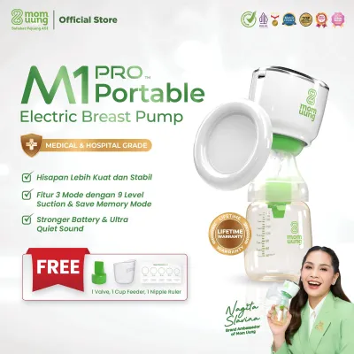 Mom Uung M1 Pro Portable Elektrik Breast Pump Hisap Kuat Stabil Medical Grade Pengosongan Maksimal ASI Lebih Deras Garansi Seumur Hidup - Lavie baby House