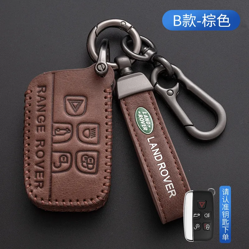 Leather Car Key Case Cover Zinc Alloy Keychain Styling Protector For Land  Rover Defender Freelander Range Rover Velar Evoque Discovery Sport Smart  Keyless Remote Fob Holder Shell