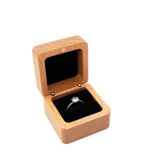 OMQAIO Hoài cổ Hộp nhẫn gỗ Tinh tế Nhung Khay trưng bày bông tai Đa năng Hộp đựng trang sức Vòng giữ bông tai Bàn