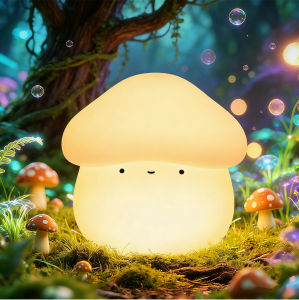 Mushroom Night Light Led Lamp Luminaria Timer Desk Lamp Table Light Kids Bedroom Infant Sleep Aid Warm White Anti Glare Eye Protection Fast Sleep Safe Usb Silicone Home Decor