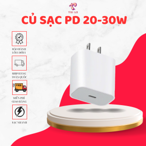 Bộ sạc nhanh Củ P.D 2O.W - 30.W + Dây sạc nhanh Typ.e-C không nóng máy an toàn ổn định - Phụ Kiện