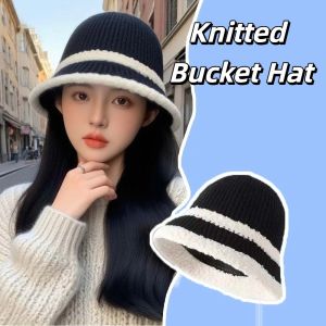 HUIHEYU Temperament Knitted Bucket Hat Breathable Hollow Out Woven Fisherman Hat Visor Cap Anti-UV Sun Protection Cap Outdoor