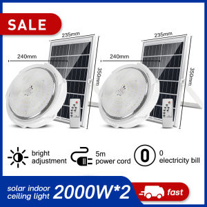 Solar Light Buy 1 Take 1 Night Automatic Lighting Indoor Ceiling Light Sun Table Light Kitchen Toilet Light with Remote Control Adjustable Brightness Timer Switch High brightness LED solar ceiling light outdoor lighting solar light outdoor waterproof