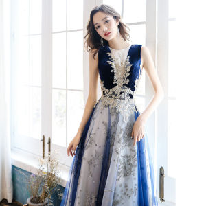 Formal Evening Dress For Women High Waist Covering Belly Glamour Luxurious Prom Graduation Wedding Female Long Gown