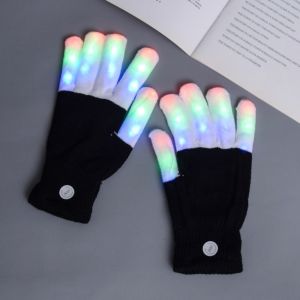 MIRELAE Chương trình ánh sáng 7 màu Găng tay LED Rave Thoáng khí Thắp sáng Găng tay ngón tay Hài hước Găng tay nhấp nháy Đồ dùng cho buổi hòa nhạc/tiệc tùng/hoạt động
