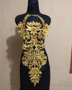 RENDA BORDIR 3D BUNGA RAMBAT KAMISEM