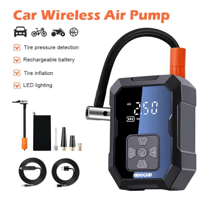Portable Air Compressor 4 in 1 Wireless Dual Display Tyre Pump Pump+Powerbank Car Tyre Inflator Heavy Duty Motorcycle Compressor Machine