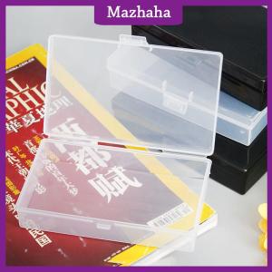 Mazhaha กล่องเก็บพลาสติกโปร่งใสสี่เหลี่ยมผืนผ้า Organizer สติ๊กเกอร์กล่องเดสก์ท็อปภาชนะ Snap กันฝุ่นทนทานเก็บเครื่องประดับ