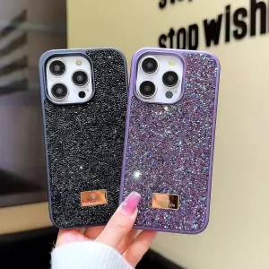 Ốp lưng đính đá kim cương vàng lấp lánh nhiều màu cho iPhone 17 16 15 14 Plus+ 13 12 Pro Max 17e 16e Air ốp bảo vệ lấp lánh