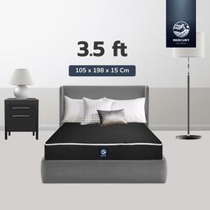 Mercury Mattress [ส่งฟรี] ที่นอนยาง PE หนา 6 นิ้ว ทนทาน แข็งแรง กันไรฝุ่น  หุ้มหนังPVC กันน้ำ  แถมฟรีหมอนหนุน