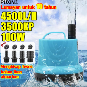 Memompa dalam 1 detik DONGHONG POMPA AIR CELUP 100W 4500L/H 3500pa Tak bersuara Daya hisap super Gratis 4 cangkir hisap+4 antarmuka Cocok untuk memompa air dan kotoran kolam ikan akuarium Air kolam otomatis terputus(POMPA AIR AQUARIUM CELUP WATER PUMP)