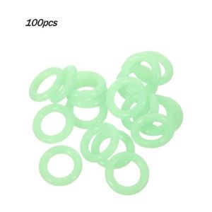 100pcs/Set Cincin Karet Fluorescent Pasak Tenda Ring Bulat Luminous Untuk Pasak Tenda Camping Kemah Outdoor
